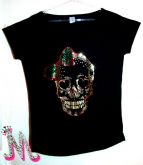 Camisa Caveira Laço - Lantejoula