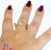 Anel Spike com strass - Dourado