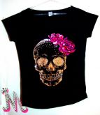 Camisa Caveira Rosa - Lantejoula