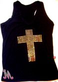 Camiseta Crucifixo Dourado - Strass