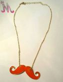 Colar Bigode Moustache - laranja