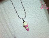 Colar sorvete casquinha (Pink Ice cream)