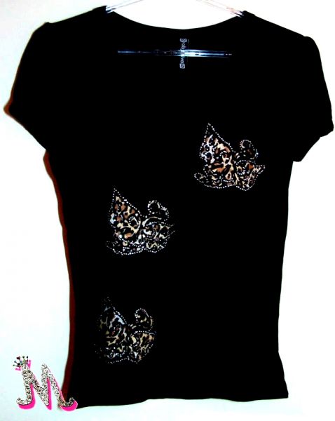 Camisa borboletas oncinha - Strass